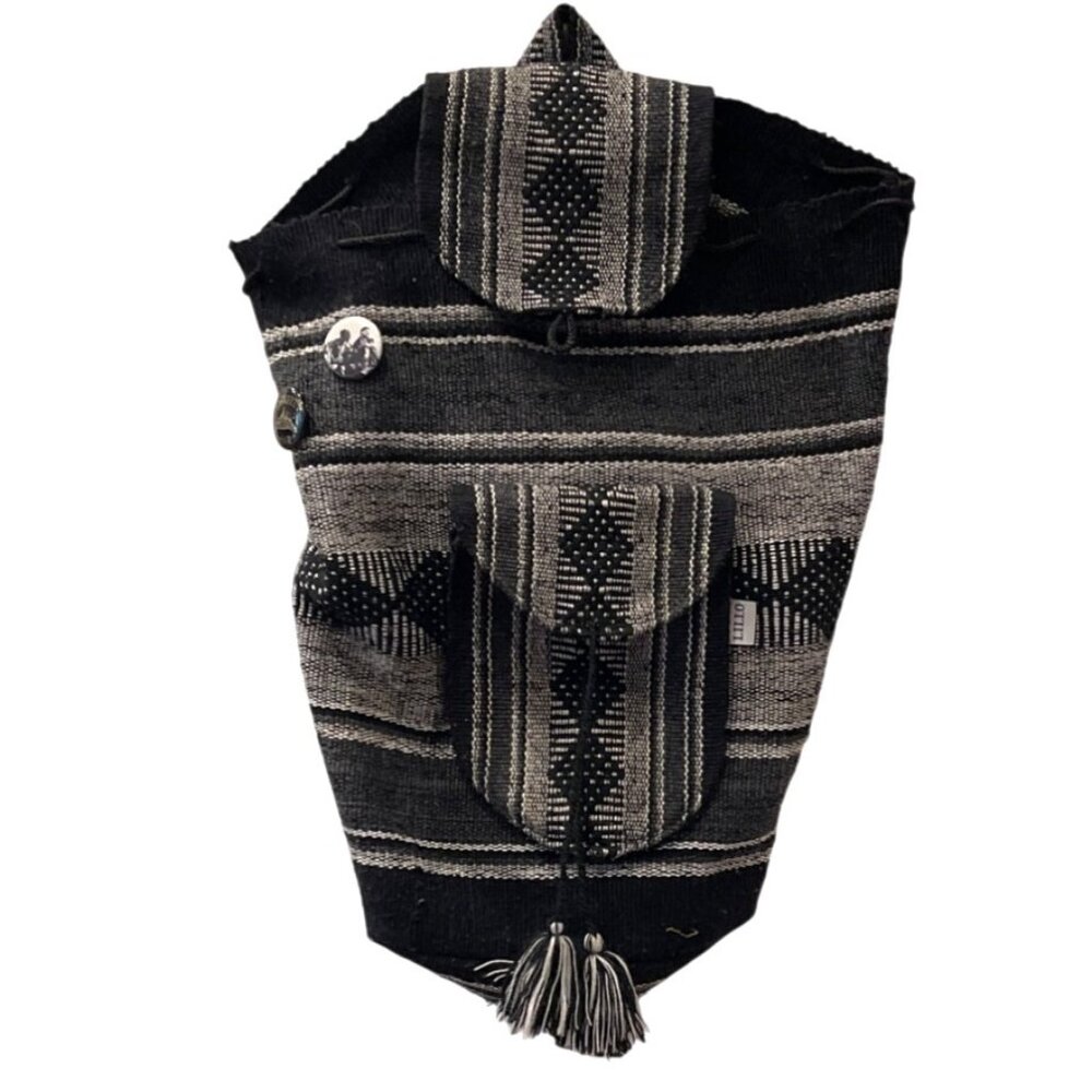 Lillo Ethnic Backpack Mexican Blanket Woven Drawstring Hippie Baja Bohemian - Picture 2 of 7